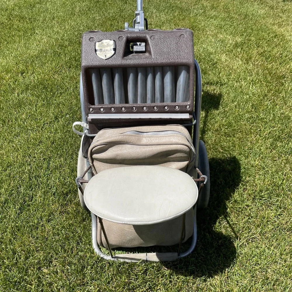Vintage Browning BagBoy Clubster II Golf Push Cart Seat Teal USA Made